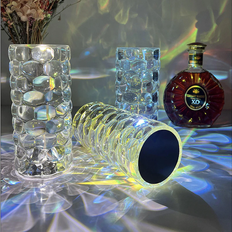 Lampe de table en cristal en forme de larme