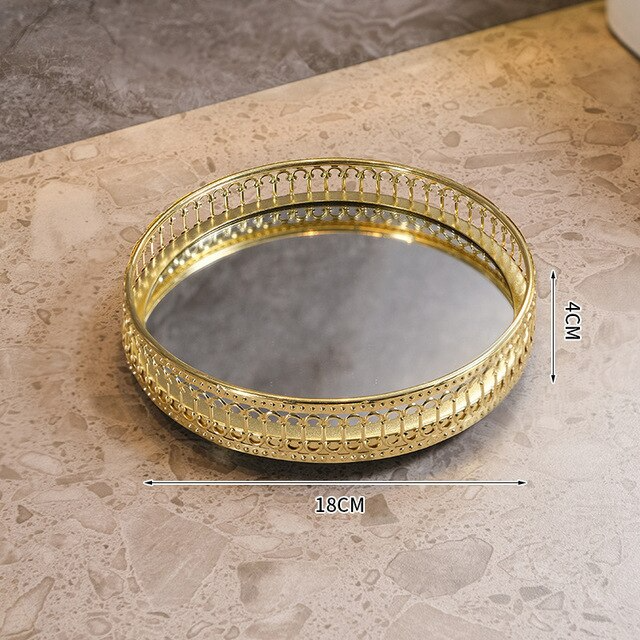 Plateau rond de style ins verre