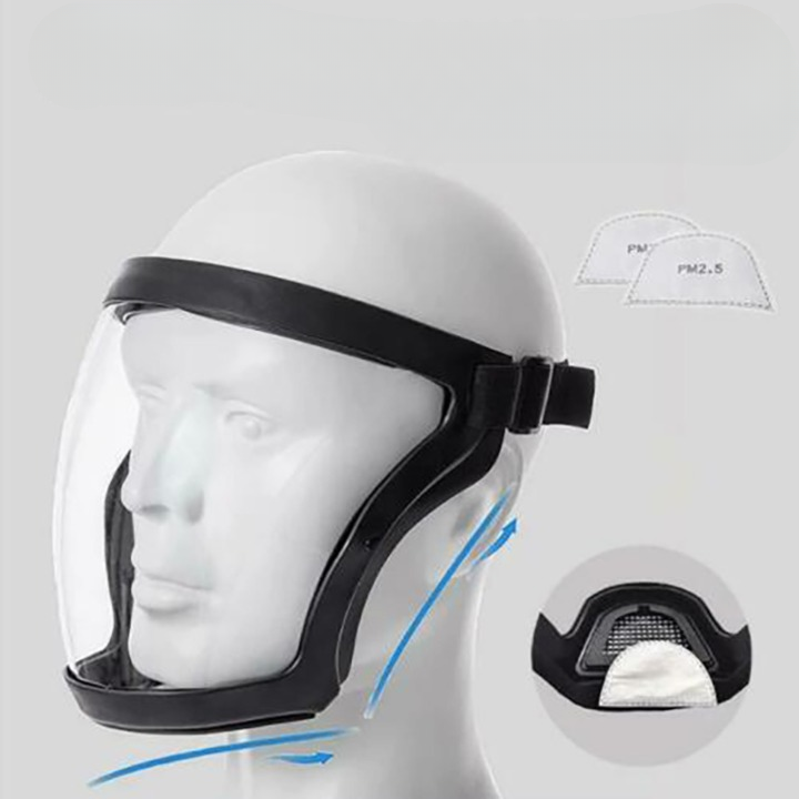 Liora-Bouclier facial transparent filtrable