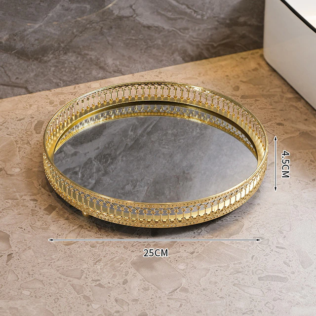 Plateau rond de style ins verre