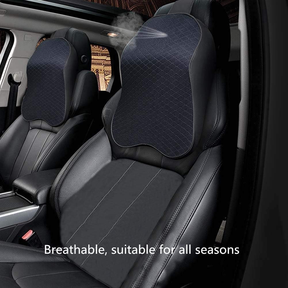 Coussin Ergonomique Appui-Tête pour Voiture - Mousse Mémoire Premium & Design Élégant Noir-Liora ConfortDrive