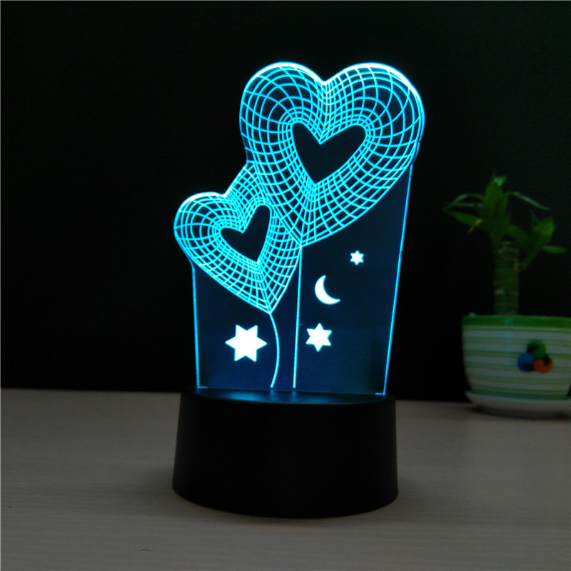 Lampe LED 3D à 7 couleurs changeantes
