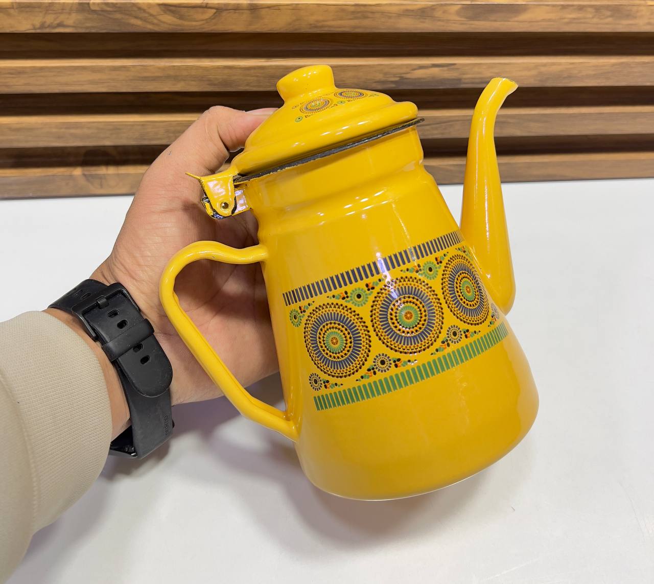 OttomanTea™ – Service à Thé Turc Traditionnel en Émail (Double Bouilloire)