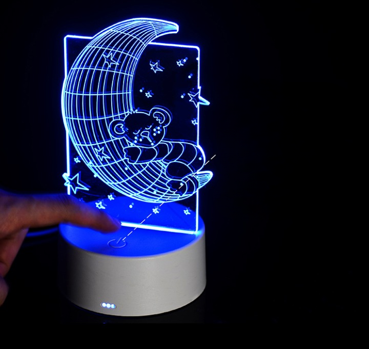 Lampe LED 3D à 7 couleurs changeantes