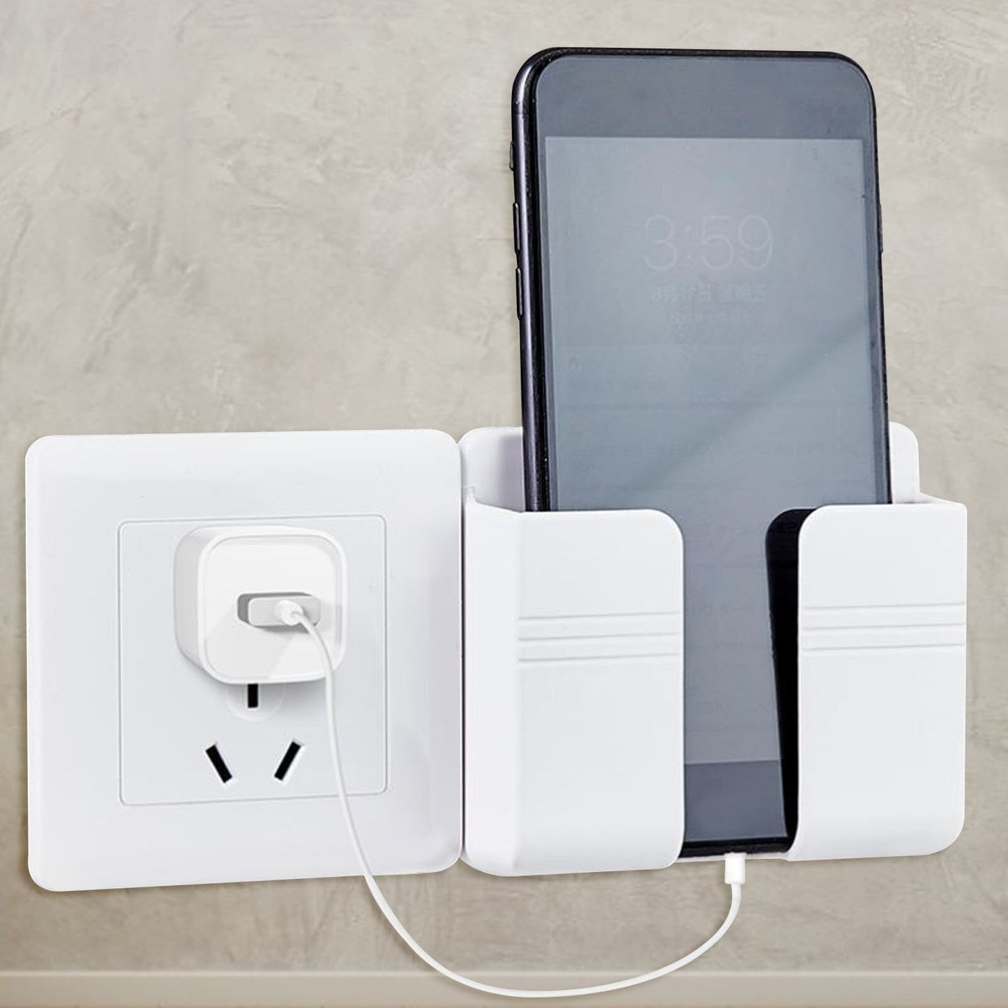 Lot de 2boîtes de rangement murales pour chargeur de téléphone