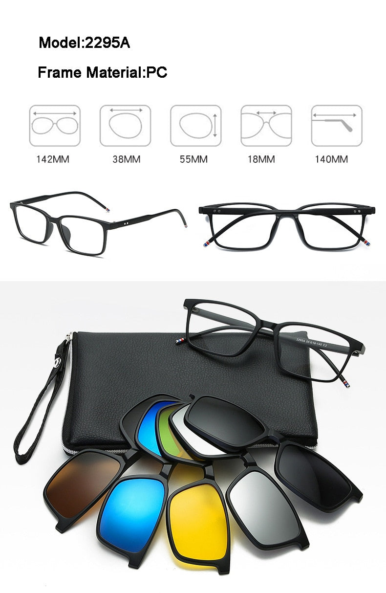 Lunettes 5-en-1 Magic Vision Aimant à changement rapide solaire