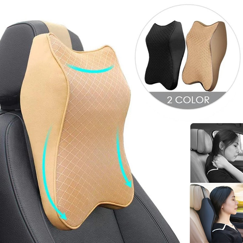Coussin Ergonomique Appui-Tête pour Voiture - Mousse Mémoire Premium & Design Élégant Noir-Liora ConfortDrive