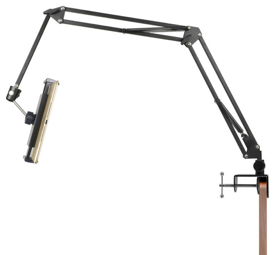 Support de téléphone rotatif à 360 degrés avec bras en aluminium pour iPad et téléphones ou autres appareils avec écrans.
