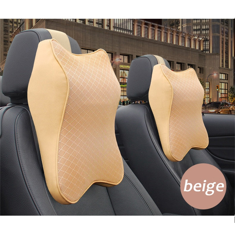 Coussin Ergonomique Appui-Tête pour Voiture - Mousse Mémoire Premium & Design Élégant Noir-Liora ConfortDrive