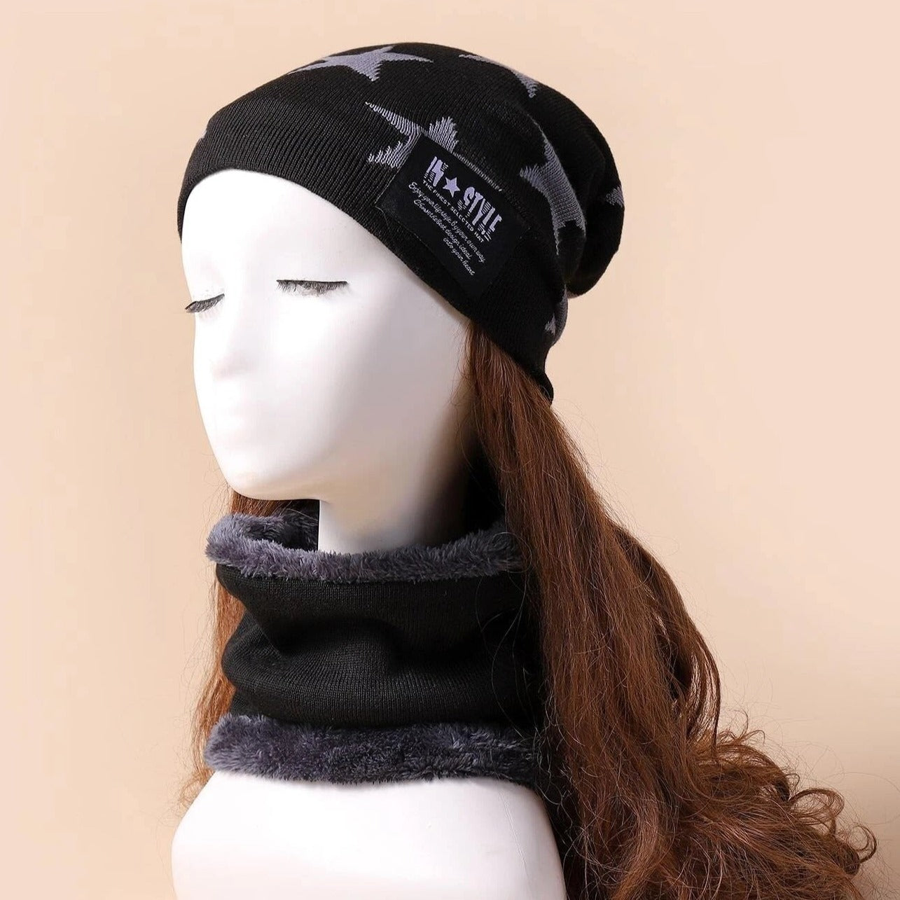 Bonnet et écharpe en coton doux et laine