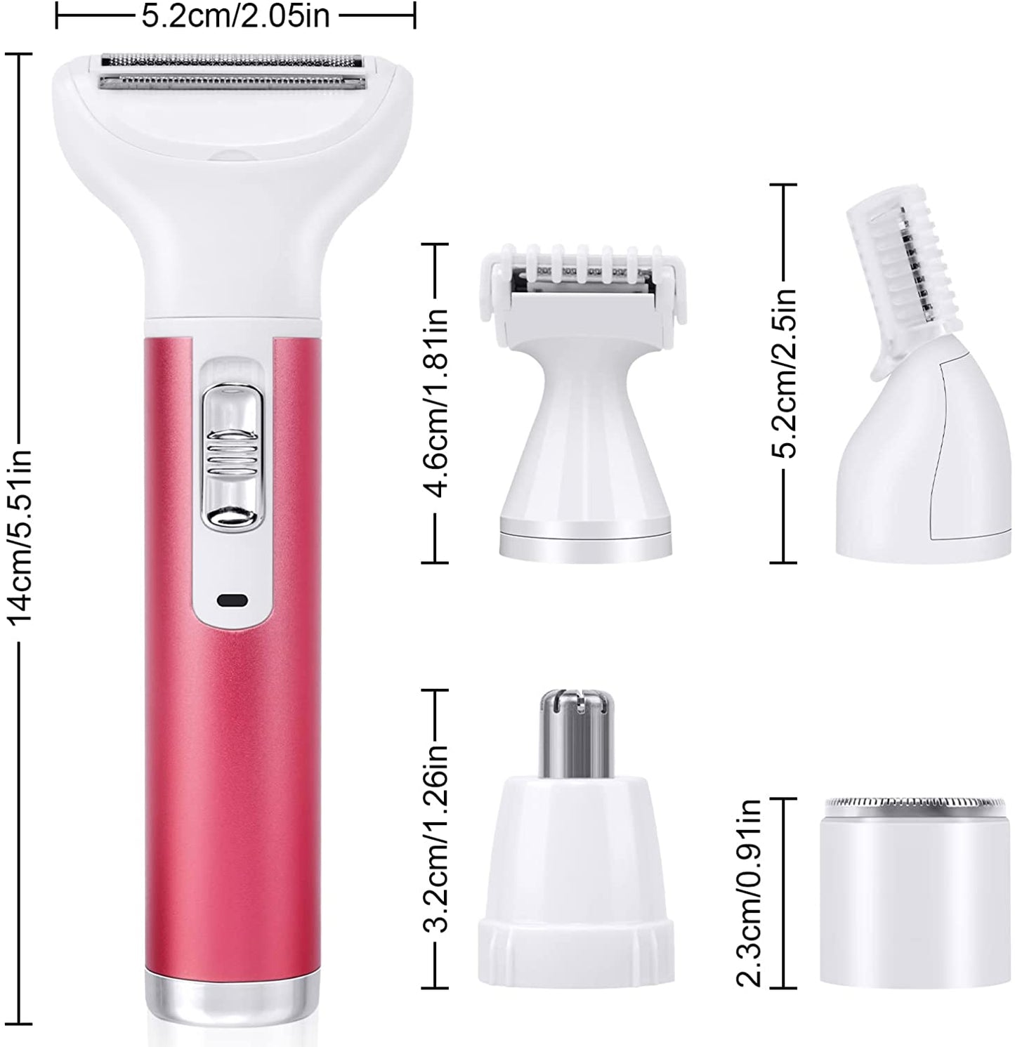 4 en 1 rasoir électrique nez cheveux tondeuse sourcil aisselles femmes Kemei épilateur