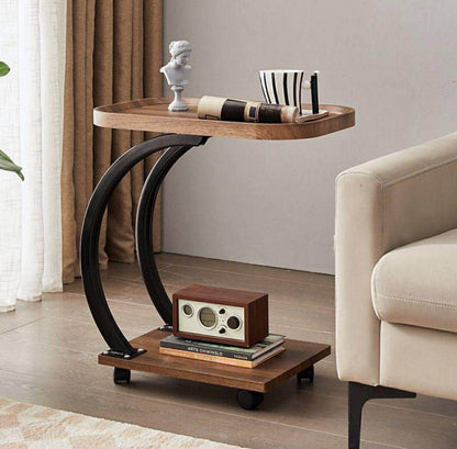Petite Table d'Angle Mobile de Luxe – Élégance Fonctionnelle