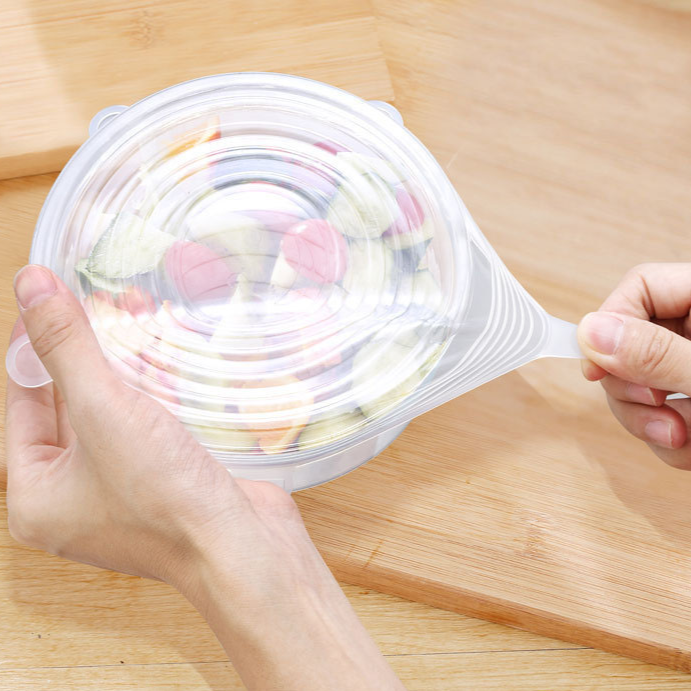 Couvercles Alimentaires en Silicone (6 Pièces)