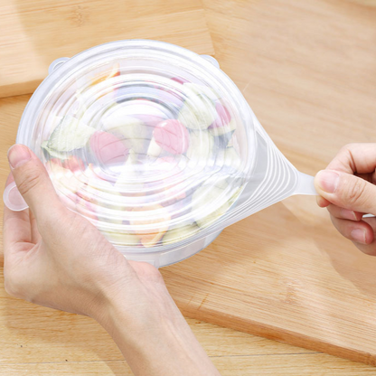 Couvercles Alimentaires en Silicone (6 Pièces)