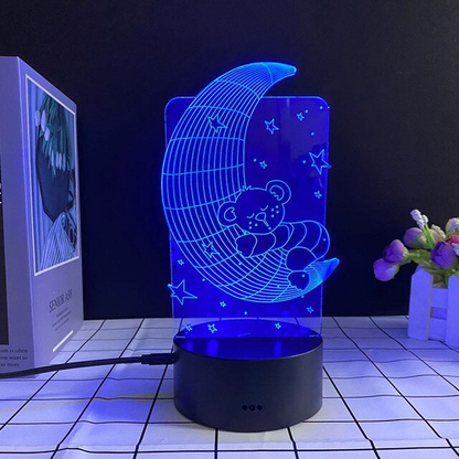 Lampe LED 3D à 7 couleurs changeantes