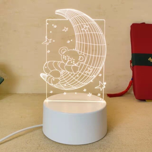 Lampe LED 3D à 7 couleurs changeantes