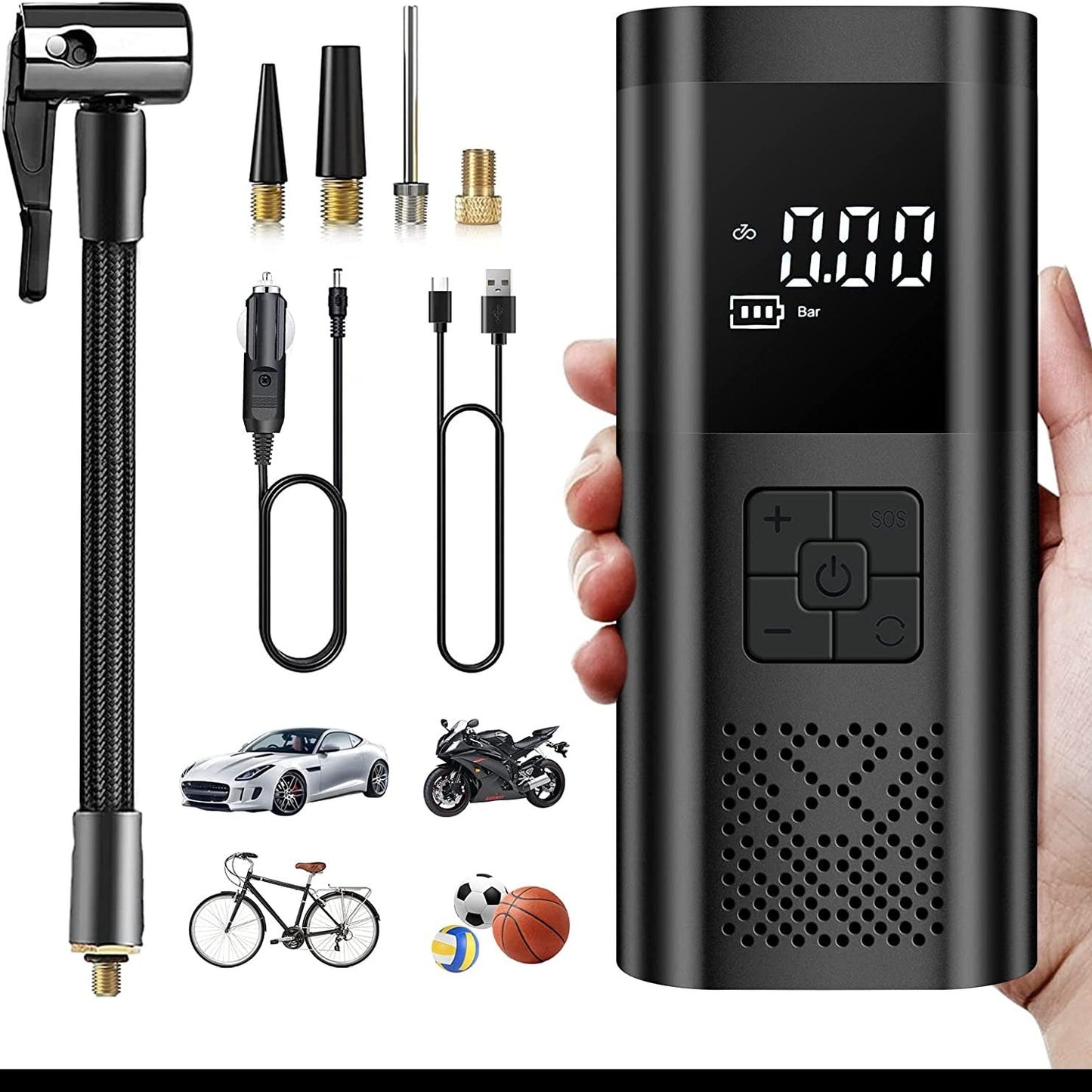Pompe à air portable Liora avec écran LCD numérique