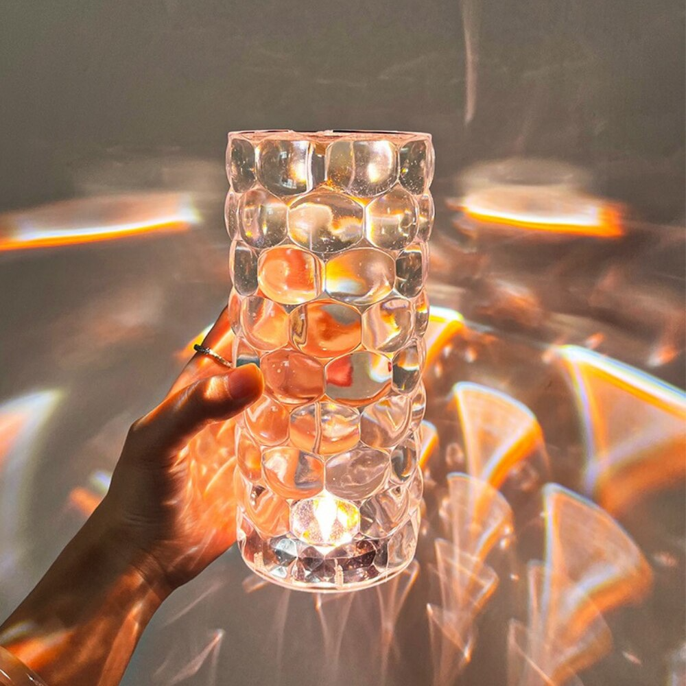 Lampe de table en cristal en forme de larme