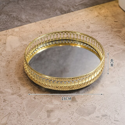 Plateau rond de style ins verre
