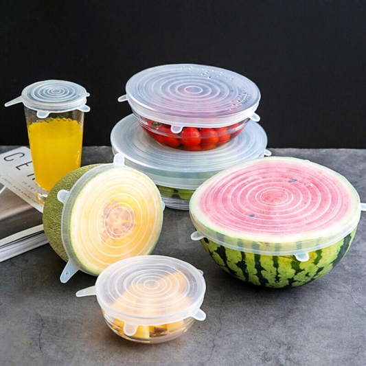 Couvercles Alimentaires en Silicone (6 Pièces)