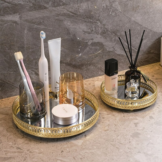 Plateau rond de style ins verre