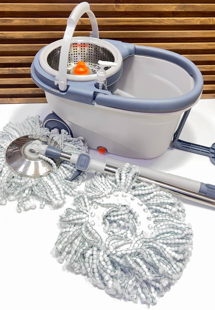 Balai essoreur ménager avec seau amovible et système de nettoyage mains libres