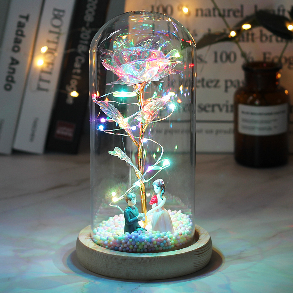 Lumineux Dôme en Verre Rose