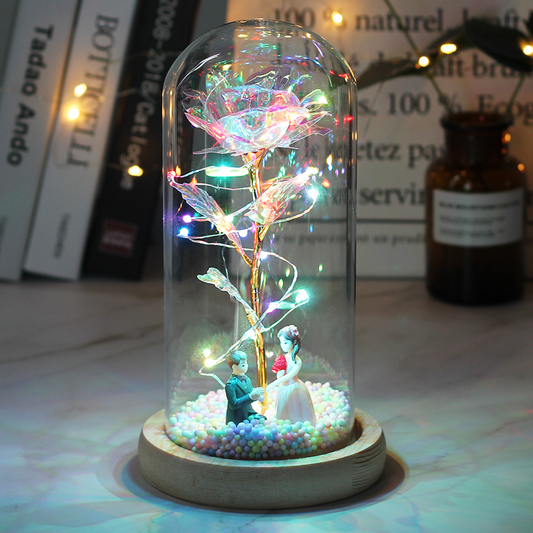 Lumineux Dôme en Verre Rose