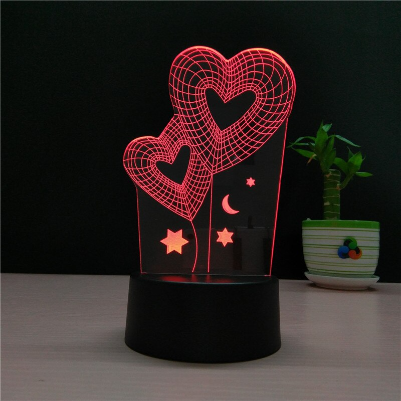 Lampe LED 3D à 7 couleurs changeantes