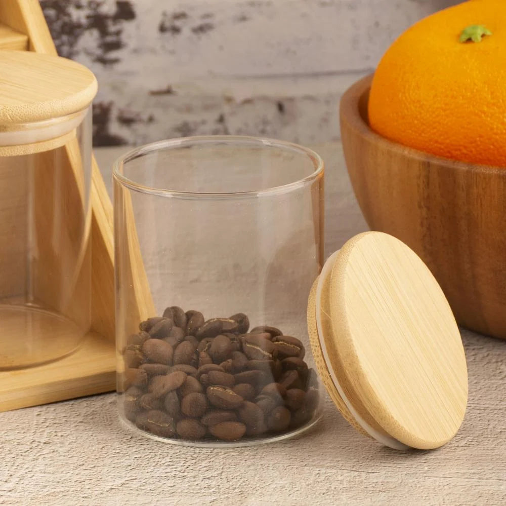 Bocaux en Verre Hermétiques avec Couvercle en Bois – Lot de 12