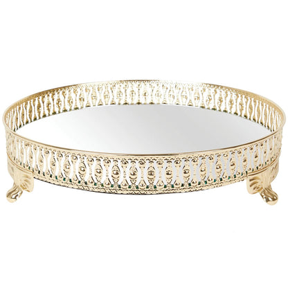 Liora - Plateau miroir sur pieds