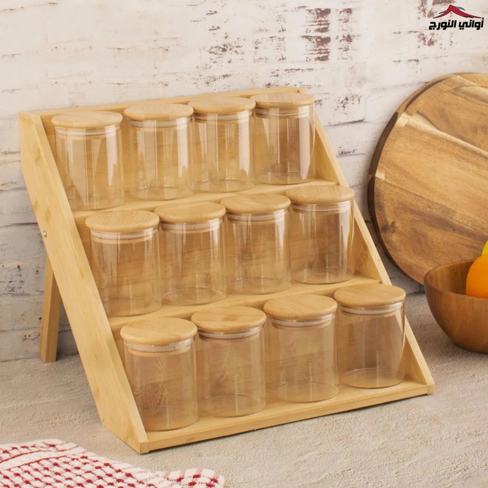 Bocaux en Verre Hermétiques avec Couvercle en Bois – Lot de 12