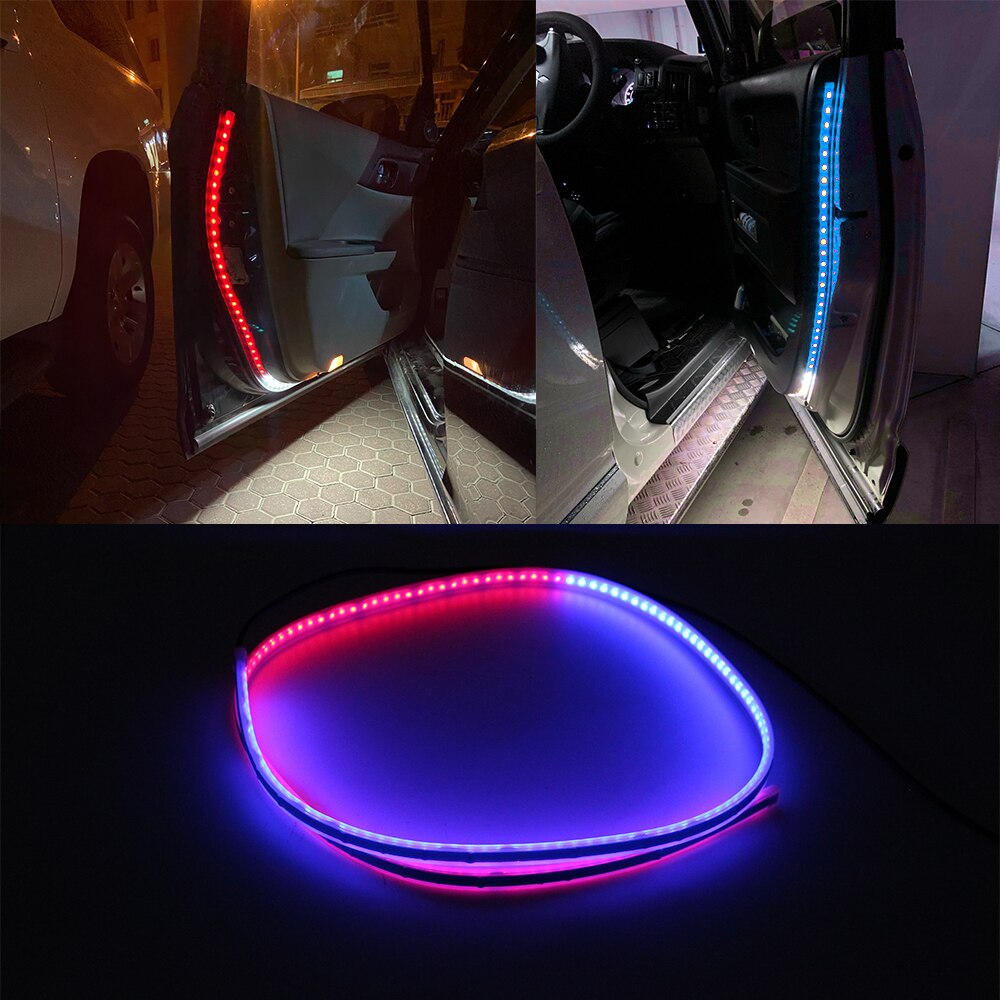 Bande lumineuse LED rouge et bleue