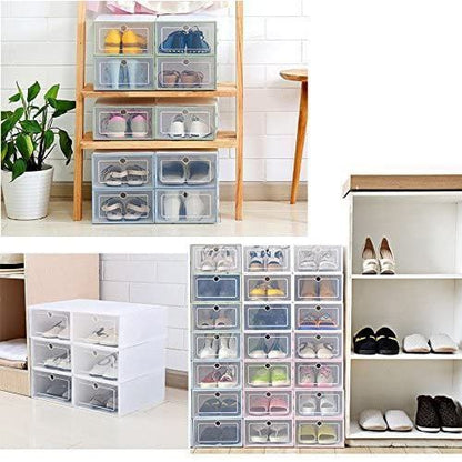 4 paquets de stockage de chaussures transparents en vrac
