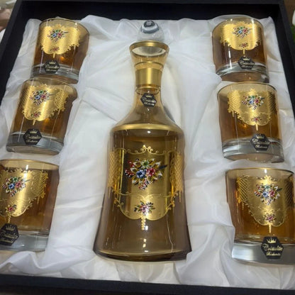 Cristallia Royale™ – Service à Liqueur Impérial avec Carafe + 6 Verres Édition Prestige
