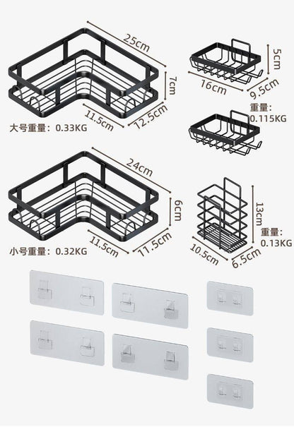 Organisateur Mural en Métal pour Salle de Bain — Pack de 5