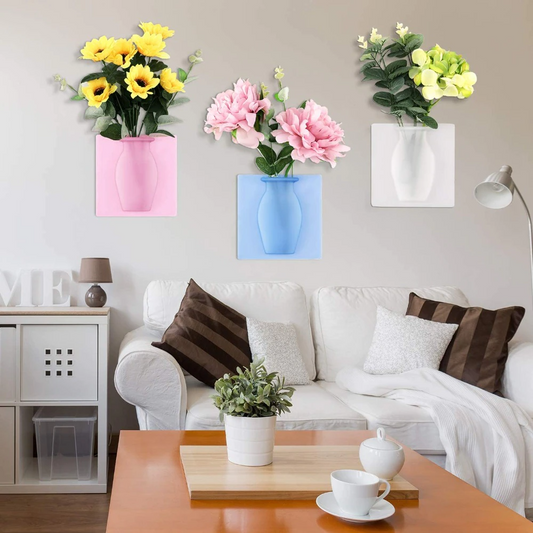 Vase de fleurs en Silicone mural