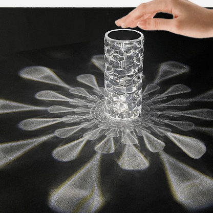 Lampe de table en cristal en forme de larme