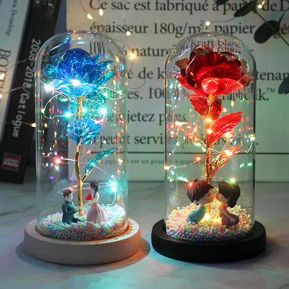 Lumineux Dôme en Verre Rose