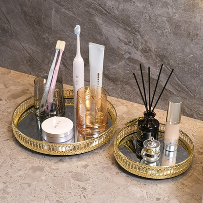 Plateau rond de style ins verre