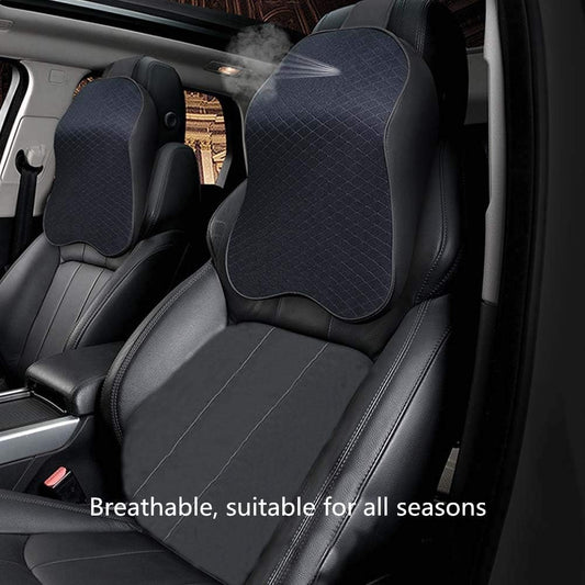 Coussin Ergonomique Appui-Tête pour Voiture - Mousse Mémoire Premium & Design Élégant Noir-Liora ConfortDrive