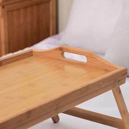 Plateau en bois de bambou avec pieds pliables