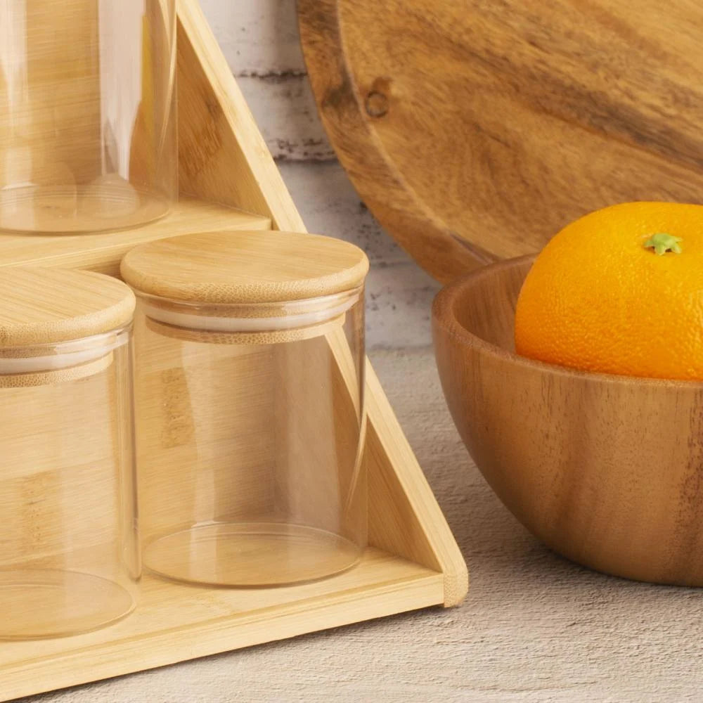 Bocaux en Verre Hermétiques avec Couvercle en Bois – Lot de 12