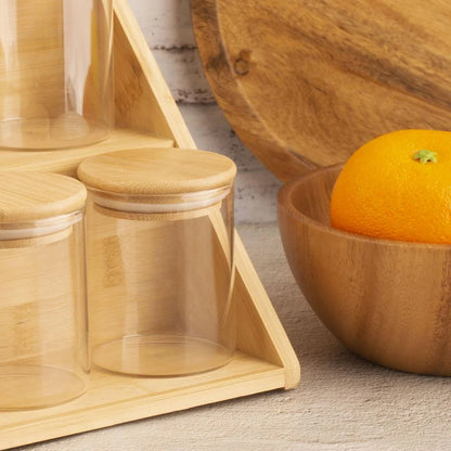 Bocaux en Verre Hermétiques avec Couvercle en Bois – Lot de 12