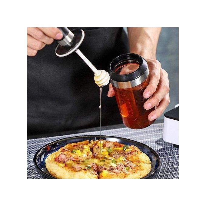 3 pièces en verre pour épices, huile et miel