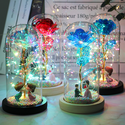 Lumineux Dôme en Verre Rose