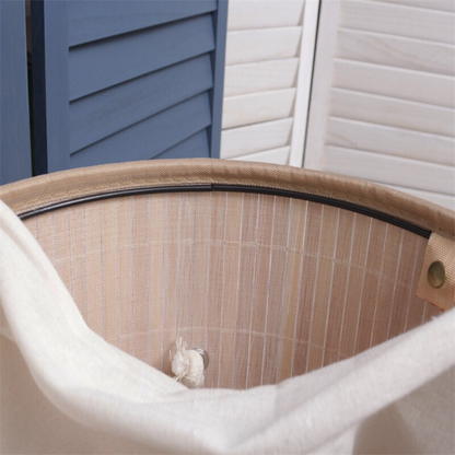 Panier à linge en bambou naturel
