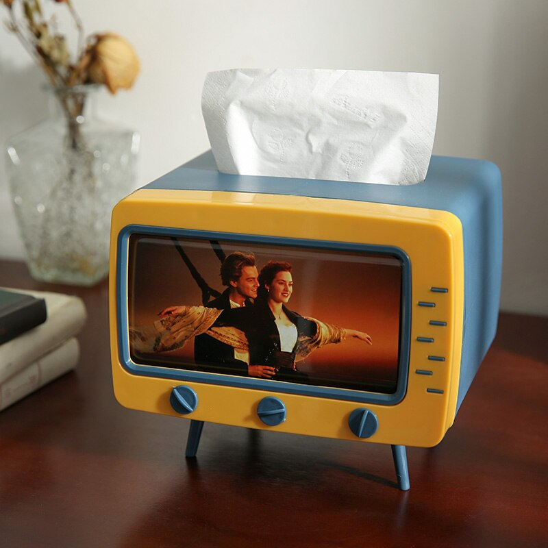 Boîte à mouchoirs TV antique