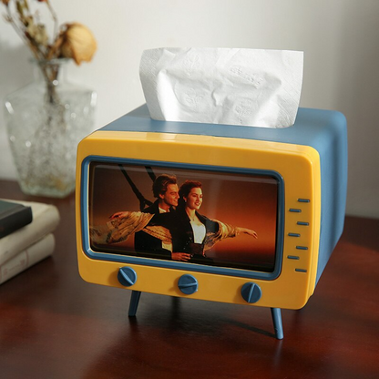 Boîte à mouchoirs TV antique