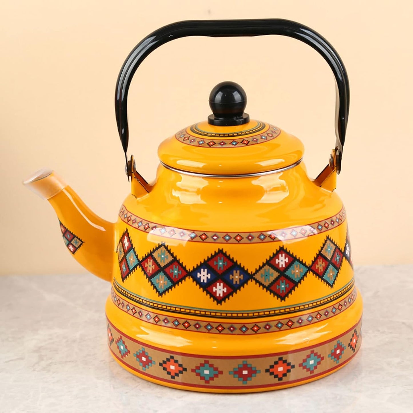 OttomanTea™ – Service à Thé Turc Traditionnel en Émail (Double Bouilloire)